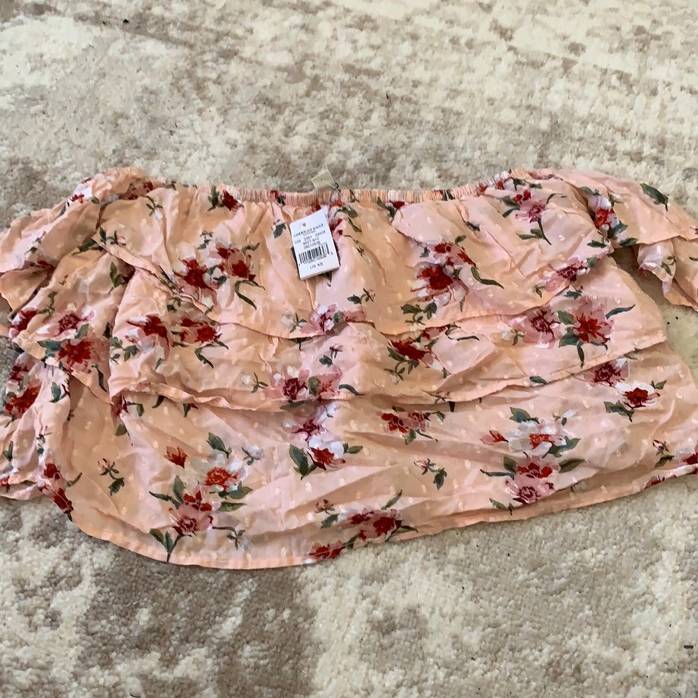 Spring Off the shoulder light pink ruffle top